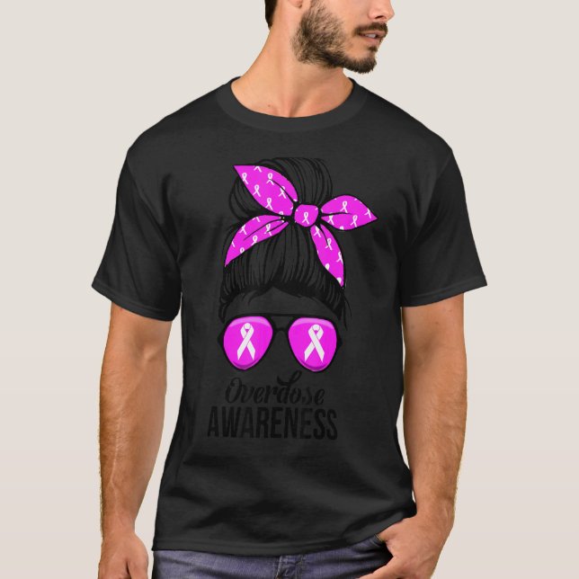Cute Overdose awareness messybun  for women T Shirt (Framsida)
