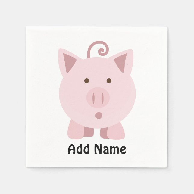 Cute överraskad Gris Pappersservett (Framsidan)