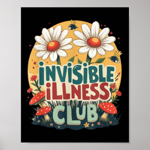 Cute Ovisible Sjukdom Social Klubb,blommigt Gömt Poster