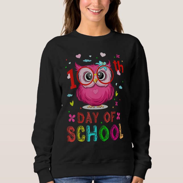 Cute Owl 100th Day Of School Shirt 100 Days Smarte T Shirt (Framsida)