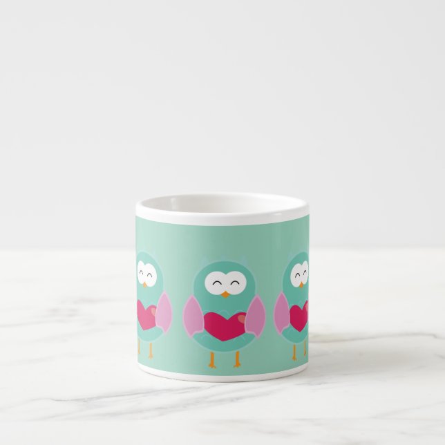 Cute Owl Art Espresso Mug – Gift Idea Espressomugg (Framsidan)