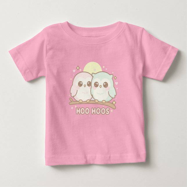 Cute Owl Baby Shirt – Adorable “Hoo Hoos” T Shirt (Framsida)