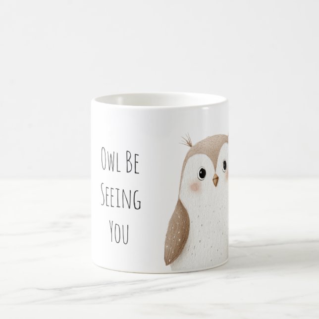 Cute Owl Be Seeing You  Kaffemugg (Center)