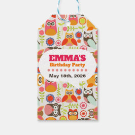 Cute Owl Birthday Invitation Hoot Hooray Birthday Presentetikett