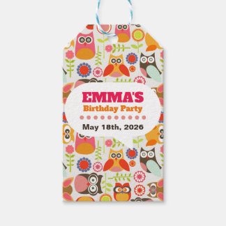 Cute Owl Birthday Invitation Hoot Hooray Birthday Presentetikett