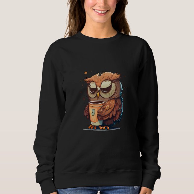 Cute Owl Coffee Bird Animal Sleepy Morning Owls  7 T Shirt (Framsida)