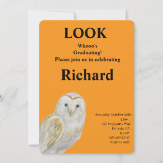 Cute Owl Graduation Invitation Inbjudningar