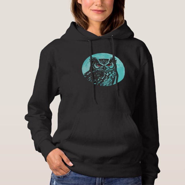 Cute Owl Moon Nature Wildlife Forest Animals T Shirt (Framsida)