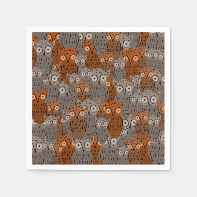 Cute Owl Paper Napkins Pappersservett (Framsidan)