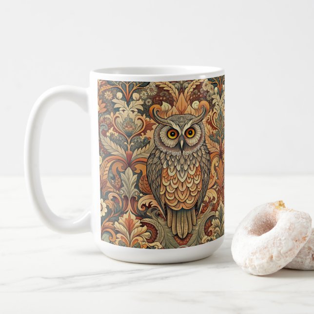 Cute Owl Style William Morris Kaffemugg (Med munk)