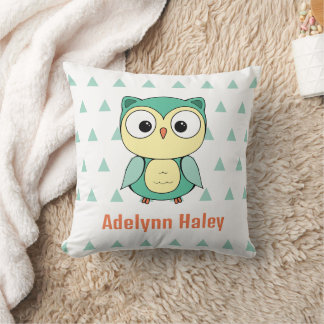 Cute Owl Triangle Pattern Custom Throw Pillow Kudde