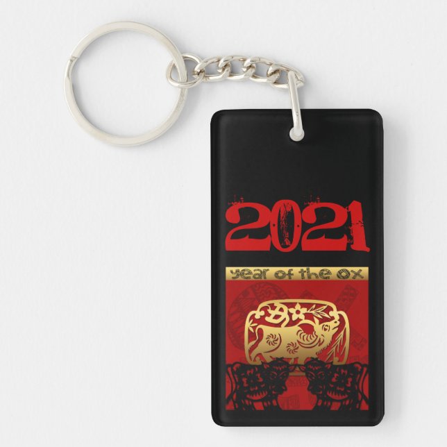 Cute Ox kinesiskt år 2021 Zodiac Birthday Namn K (Framsidan)