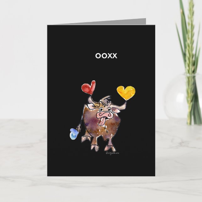 Cute OX Valentines day-kort Helgkort (Framsida)