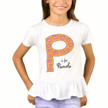 Cute P Brev Design Personlig Girl's Namn