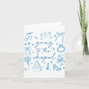 Cute på väg till Chapel Bride Engaged Bachelorett Kort