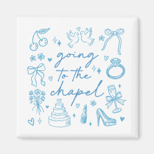 Cute på väg till Chapel Bride Engaged Bachelorett Magnet