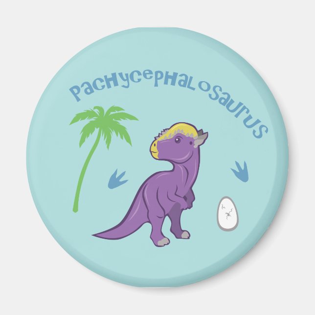 Cute Pachycephalosaurus Magnet (Framsidan)