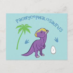 Cute Pachycephalosaurus Vykort
