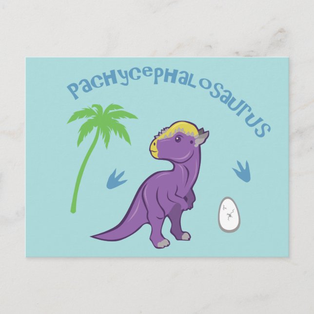 Cute Pachycephalosaurus Vykort (Framsida)
