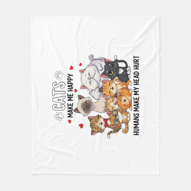 Cute Pack of Happy Cats Fleecefilt (Framsidan)