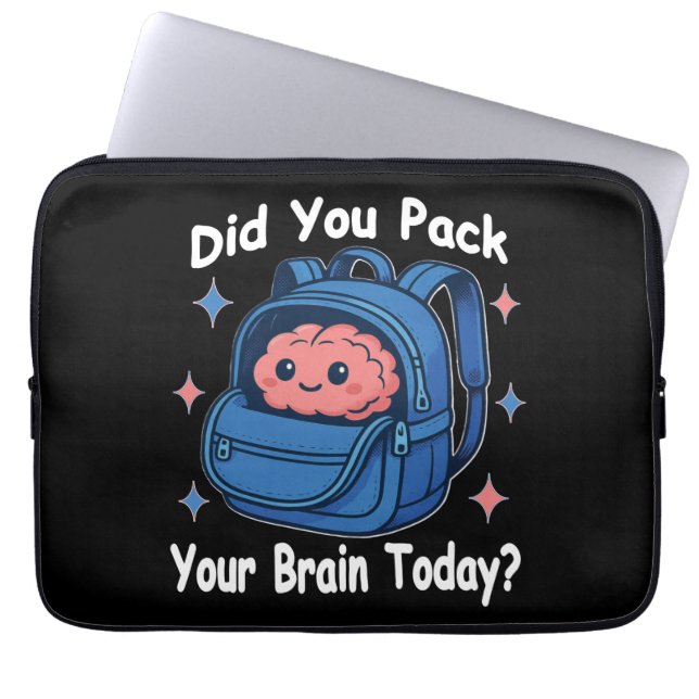 Cute "Packa du ditt hjärta idag?" Brain Pun Laptop Fodral (Framsidan)