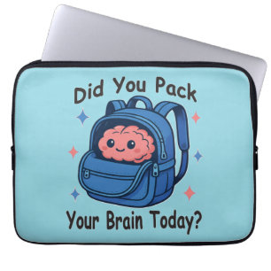 Cute "Packa du ditt hjärta idag?" Brain Pun Laptop Fodral
