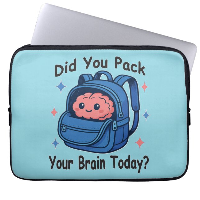 Cute "Packa du ditt hjärta idag?" Brain Pun Laptop Fodral (Framsidan)