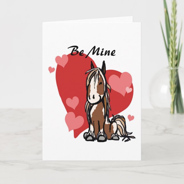Cute Paint Horse Valentine Day Card Helgkort (Framsida)