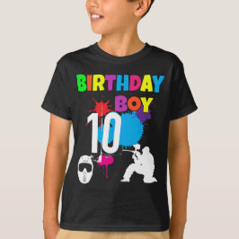 Cute Paintball Colorent Birthday Boy-Anpassningsba T Shirt