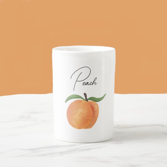 Cute Painted Peach Fruit Illustration  Benporslin Mugg (Skapare uppladdad)