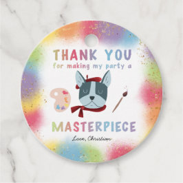 Cute Painting Art Party Hund Birday Gåvor Etiketter