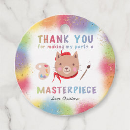 Cute Painting Party Kattunge födelsedag Gåvor Etiketter