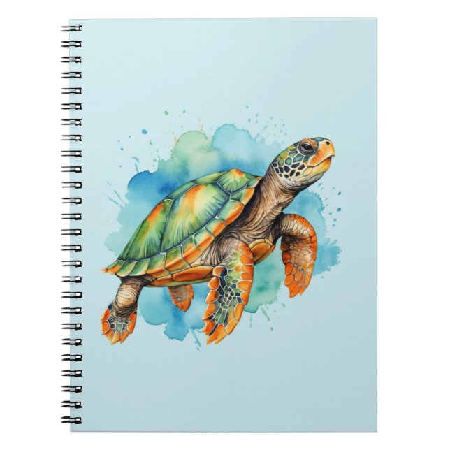 Cute Painting Turtle Anteckningsbok (Framsidan)