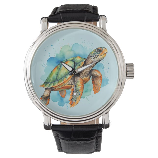 Cute Painting Turtle Armbandsur (Framsida)