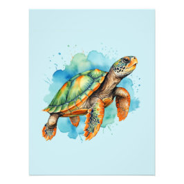 Cute Painting Turtle Fototryck