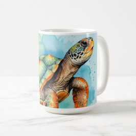 Cute Painting Turtle Kaffemugg