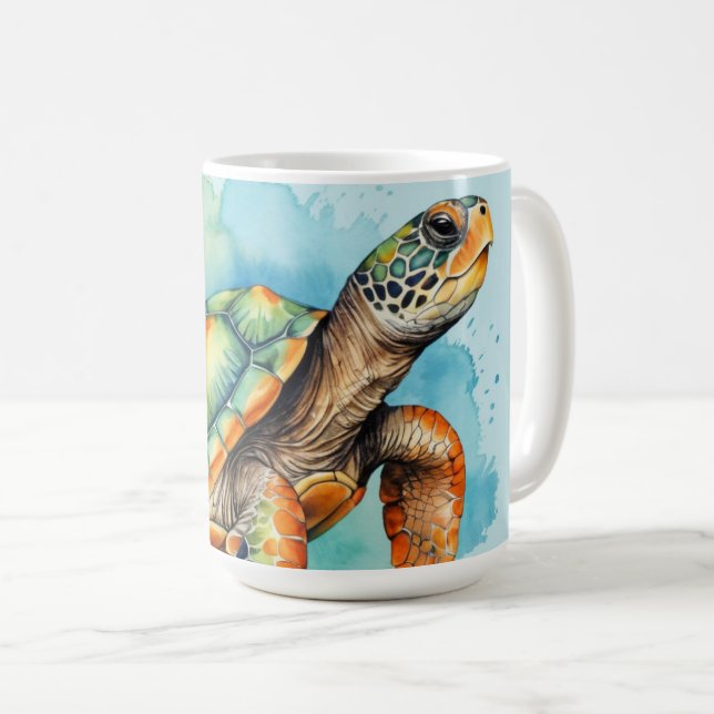 Cute Painting Turtle Kaffemugg (Framsida höger)