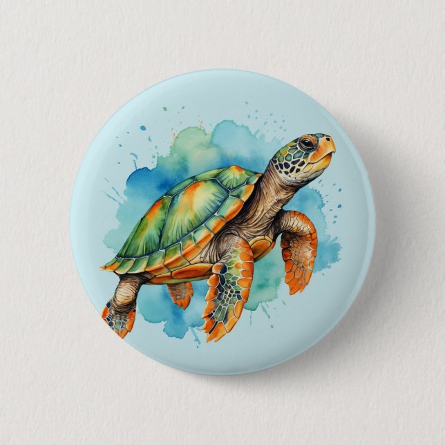 Cute Painting Turtle Knapp (Framsida)