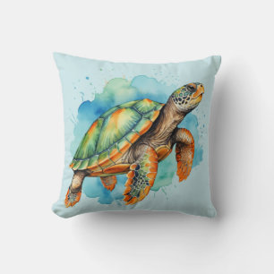 Cute Painting Turtle Kudde