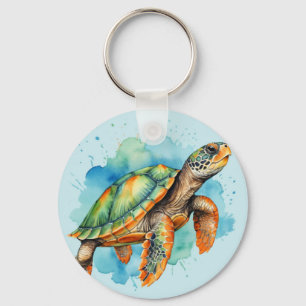 Cute Painting Turtle Nyckelring
