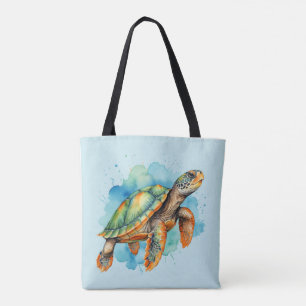 Cute Painting Turtle Tygkasse