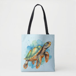 Cute Painting Turtle Tygkasse