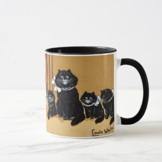 Cute Pair of Svarta katter Painting by Louis Wain Mugg