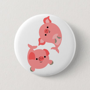Cute Pair of Tecknad Merkes Button Badge Knapp