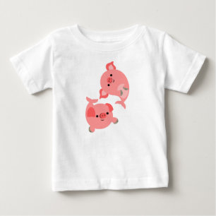 Cute Pair of Tecknad Mersvin Baby T-Shirt