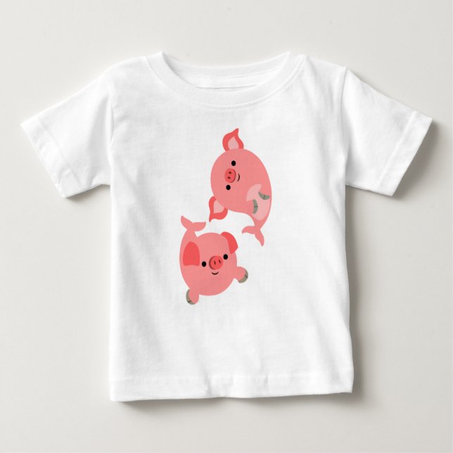 Cute Pair of Tecknad Mersvin Baby T-Shirt (Framsida)