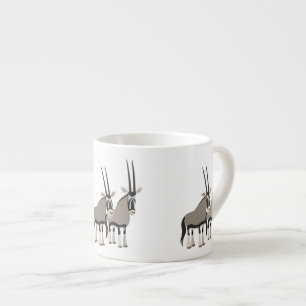 Cute Pair of Tecknad Oryxes Espressomugg