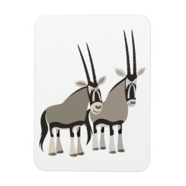 Cute Pair of Tecknad Oryxes Flexible Magnet