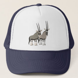 Cute Pair of Tecknad Oryxes Hat Keps