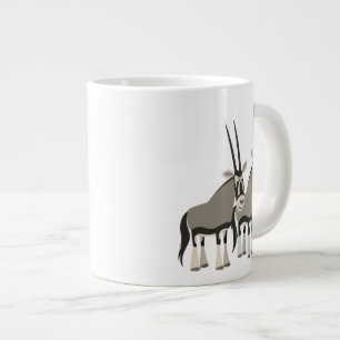 Cute Pair of Tecknad Oryxes Jumbo Mugg